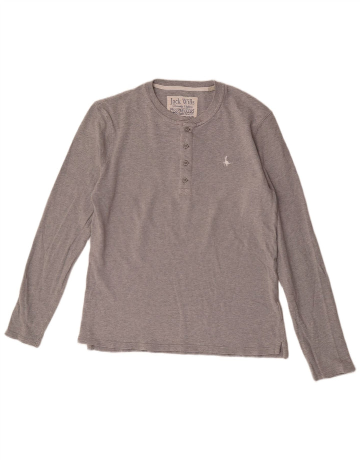 Top pentru bărbați Jack Wills cu mânecă lungă, gri mediu, bumbac