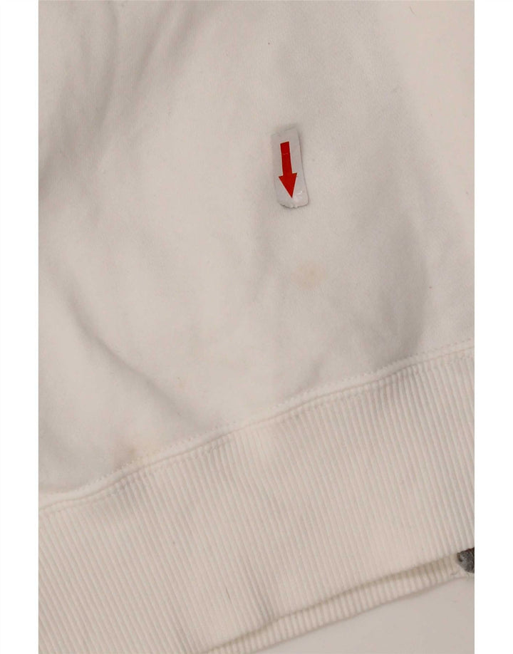 Jachetă de top pentru trening Nike pentru femei, UK 14, bumbac alb mediu