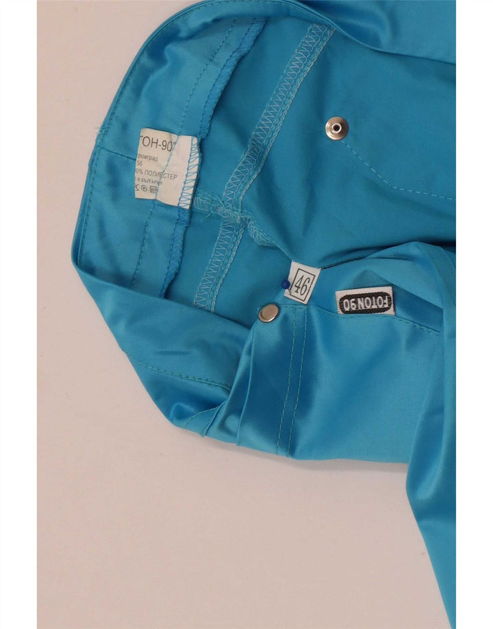 Pantaloni de damă vintage slim casual W28 L30 poliester albastru