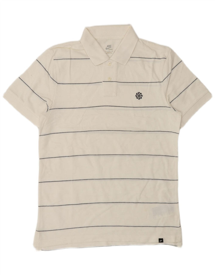 Tricou polo Nike pentru bărbați, bumbac cu dungi albe medii