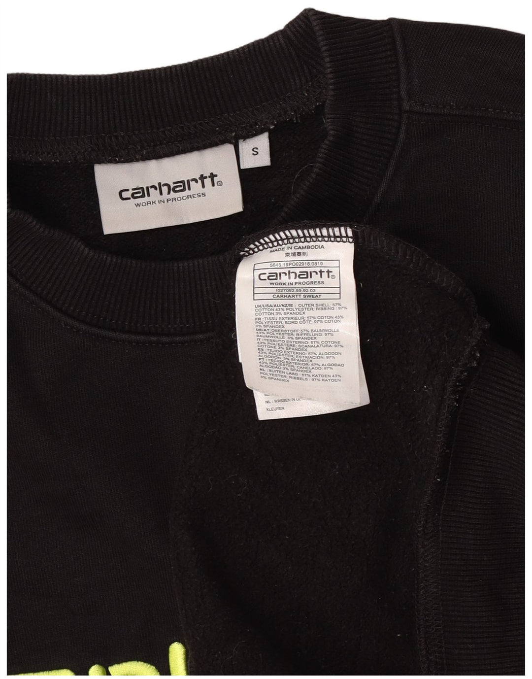 Hanorac grafic pentru bărbați Carhartt Pulover mic, negru, bumbac
