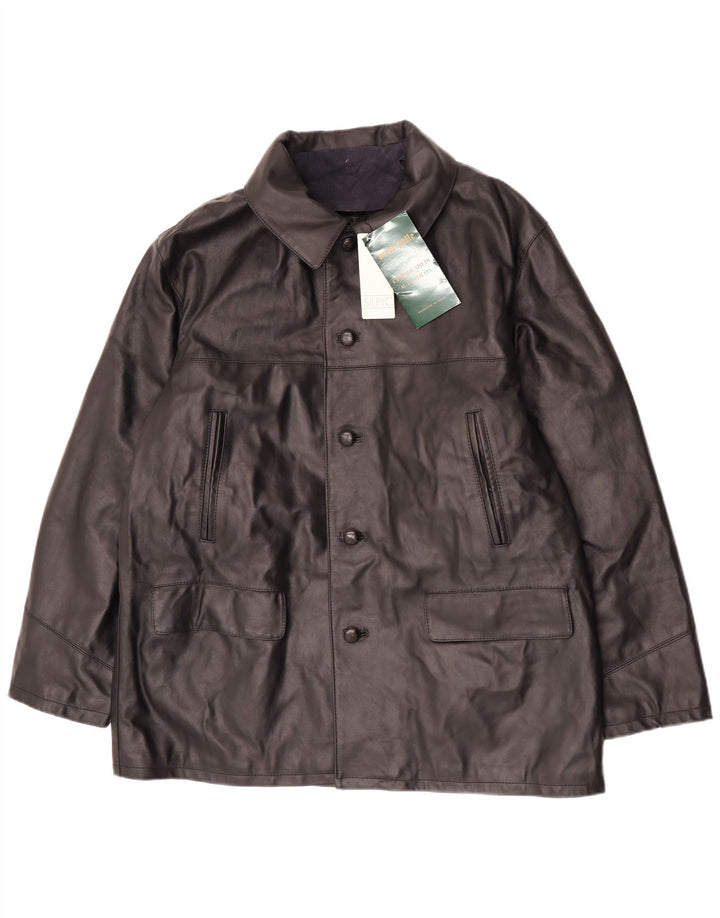 Jachetă din piele vintage pentru bărbați IT 54 2XL din piele neagră