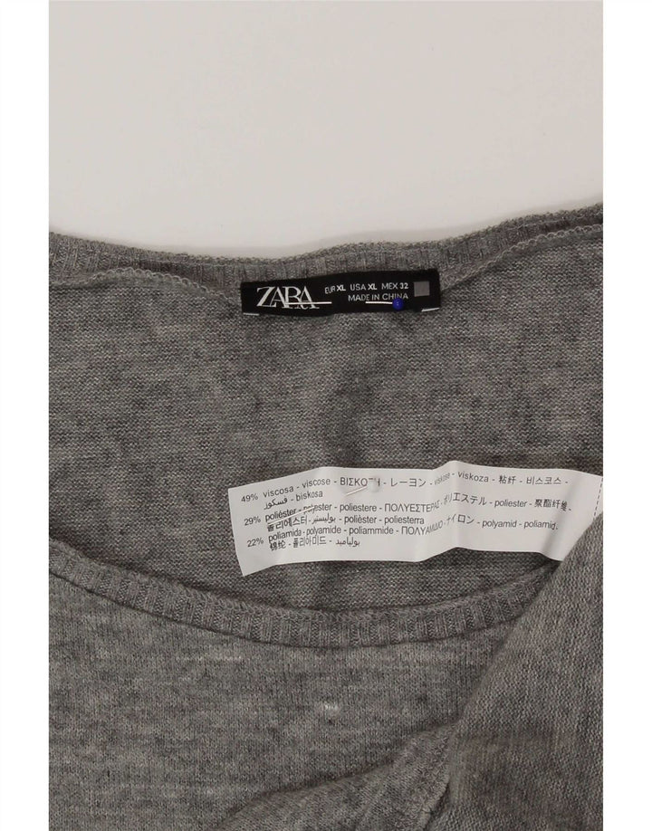 Vest Vest Top Femei Zara UK 18 XL Gri Viscoză