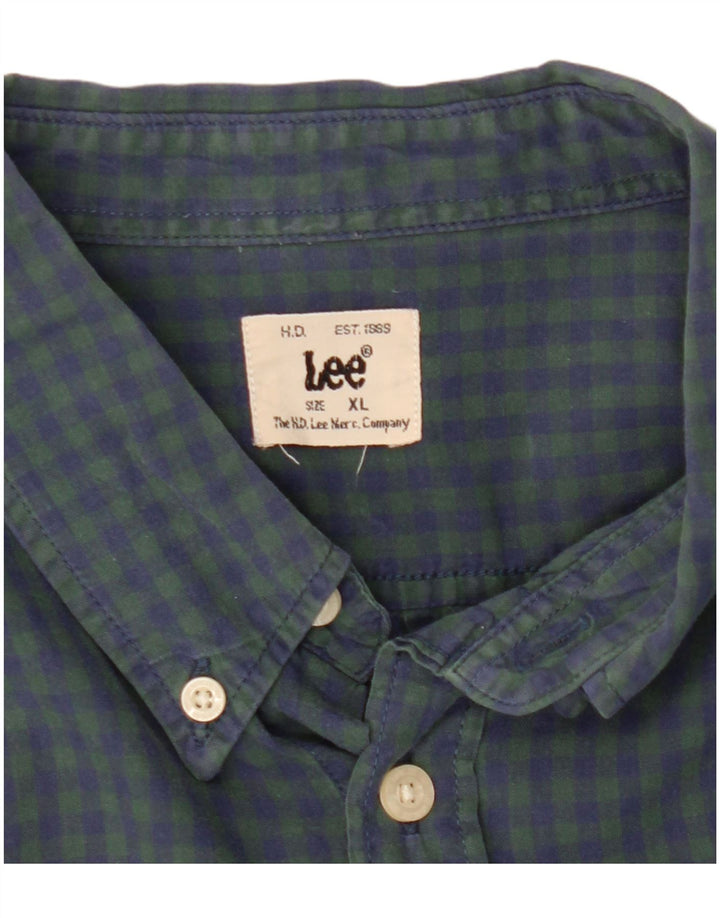 Cămașă Lee pentru bărbați, în carouri, cu croială clasică, XL, verde, vichy
