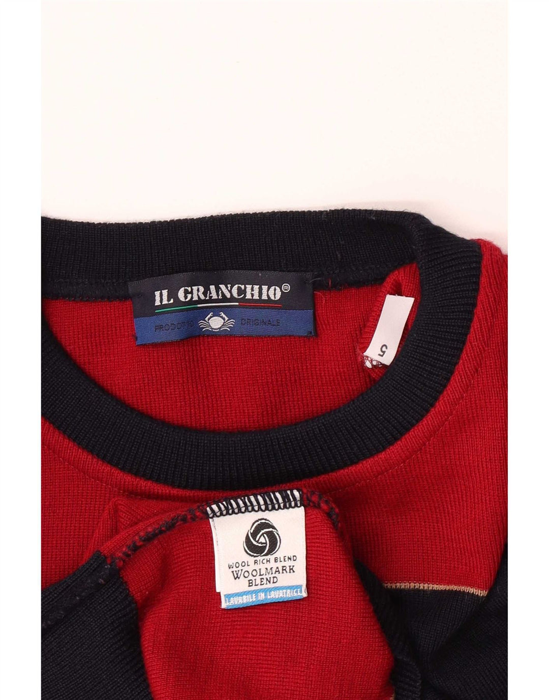 Il Granchio Pulover pentru bărbați cu gât roșu, XL, cu dungi roșii