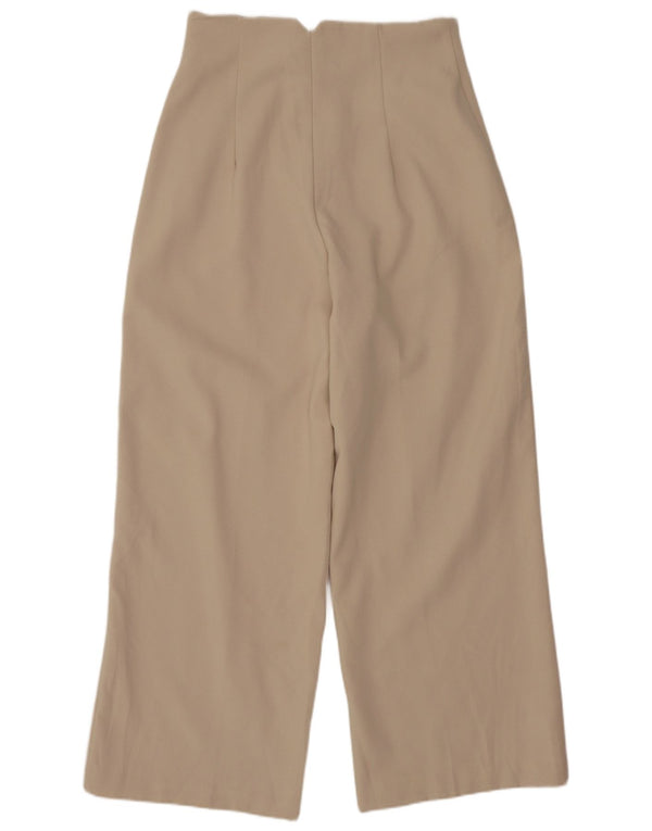 Pantaloni tăiați pentru femei cu talie înaltă Zara Mici L26 L25 Bej