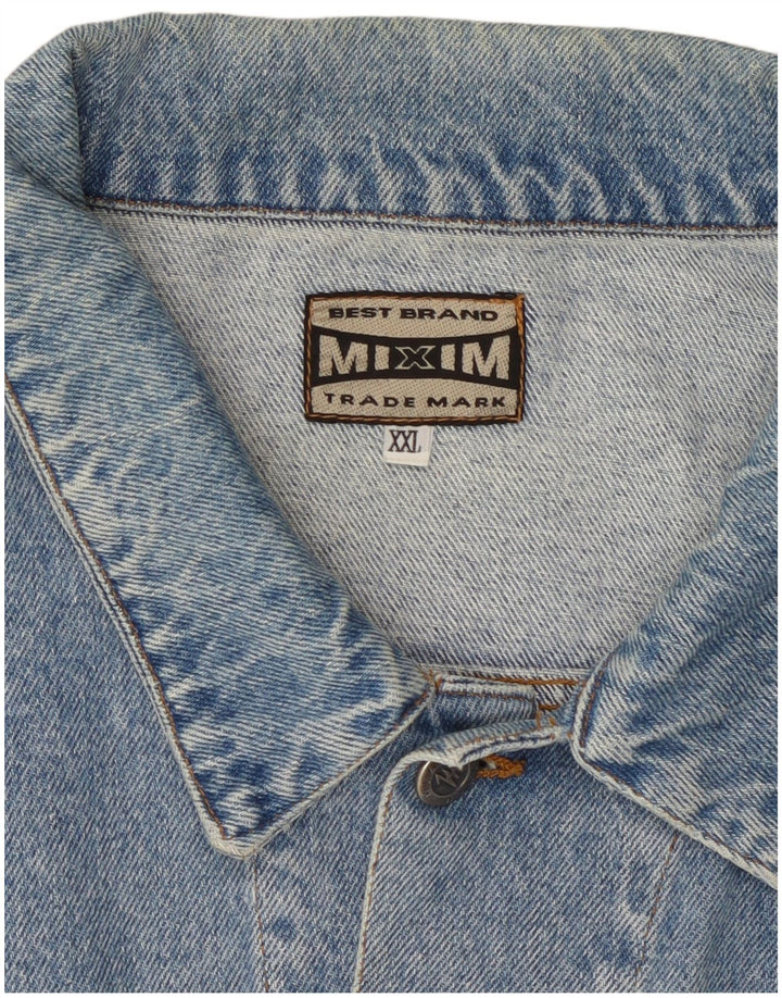 Jachetă de blugi vintage pentru femei UK 20 2XL Bumbac albastru
