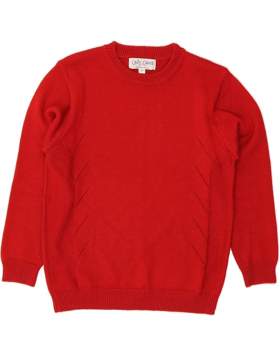 LADY LAURA Womens Oversized Crew Neck Jumper Sweater US 3 Small Red Vintage Lady Laura and Second-Hand Lady Laura from Messina Hembry 