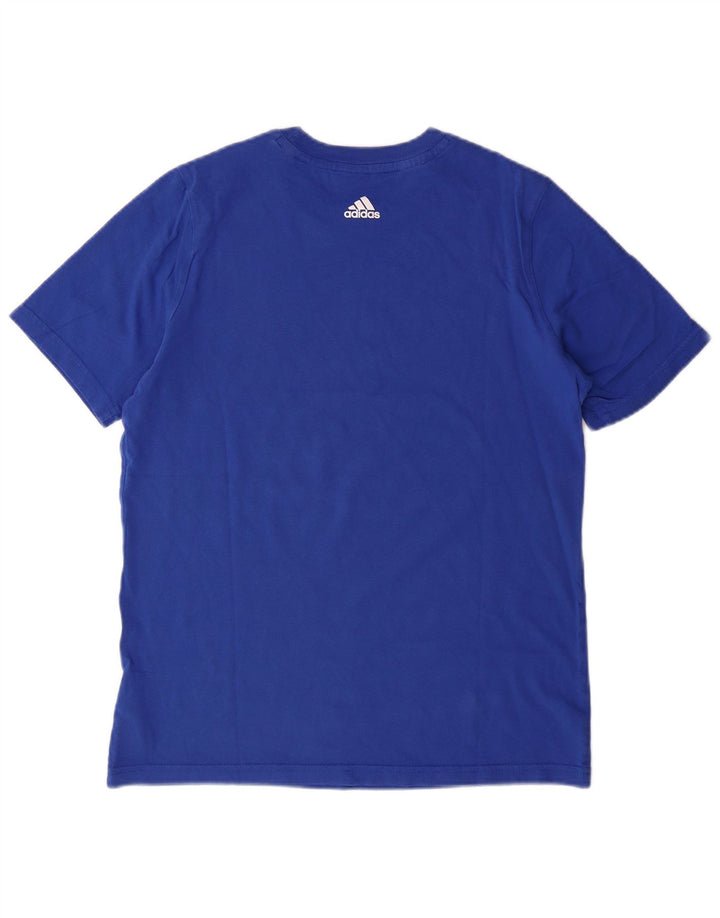 Tricou grafic ADIDAS baieti Top 13-14 ani bumbac albastru