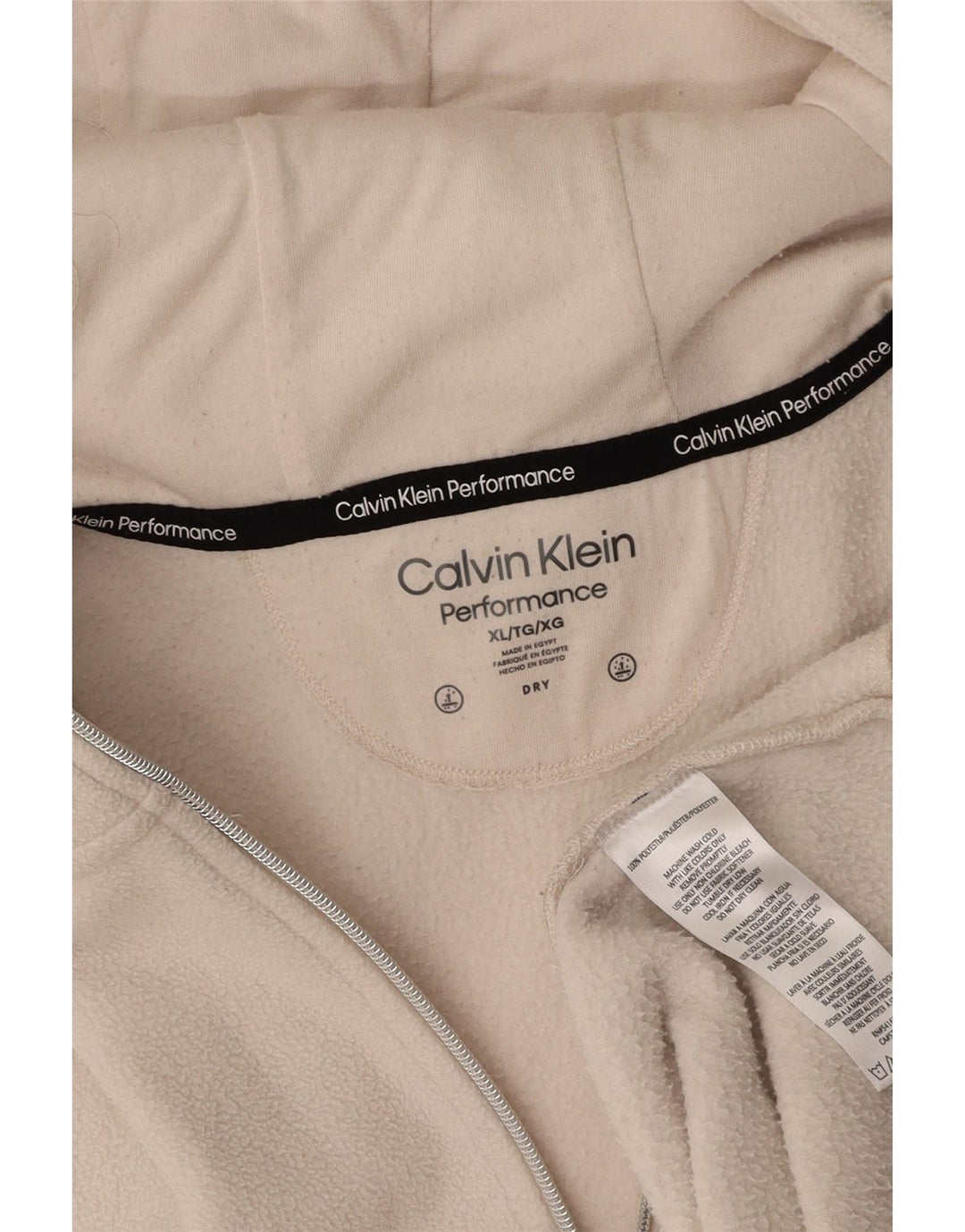 Jachetă din lână cu glugă CALVIN KLEIN pentru femei UK 18 XL alb