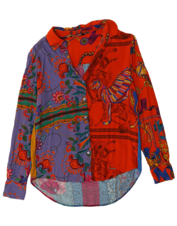 Bluză cămașă supradimensionată pentru femei Desigual, UK 6 XS, multicoloră, florală