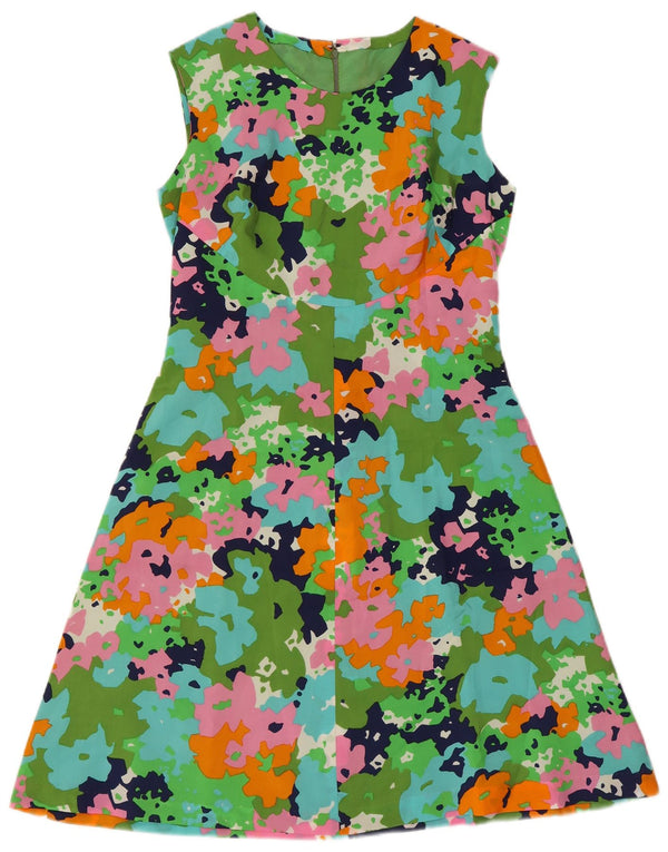 Rochie A-Line Fără mâneci Vintage pentru femei UK 8 Mic Multicolor Retro