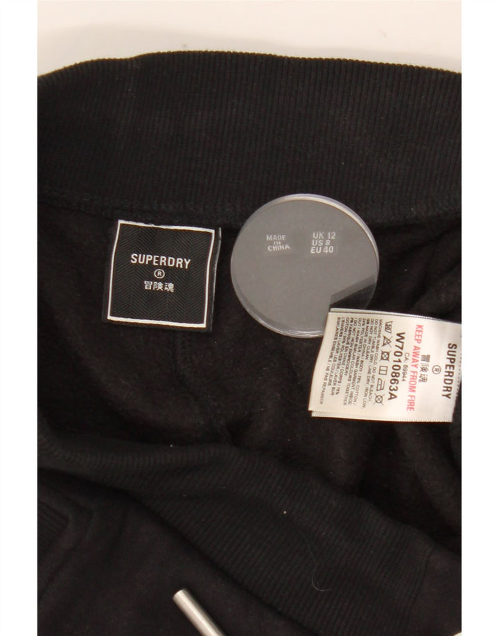 SUPERDRY Pantaloni de trening pentru femei Joggeri UK 12 Bumbac mediu negru