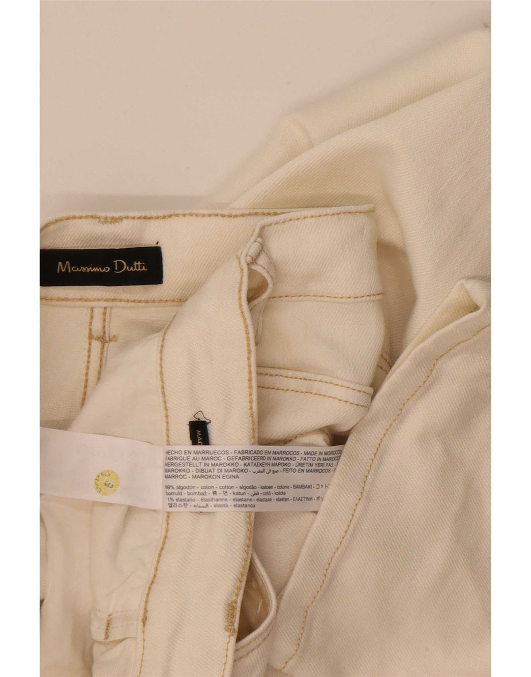 Blugi drepti Massimo Dutti pentru femei EU 40 Medium W30 L29 Bumbac alb