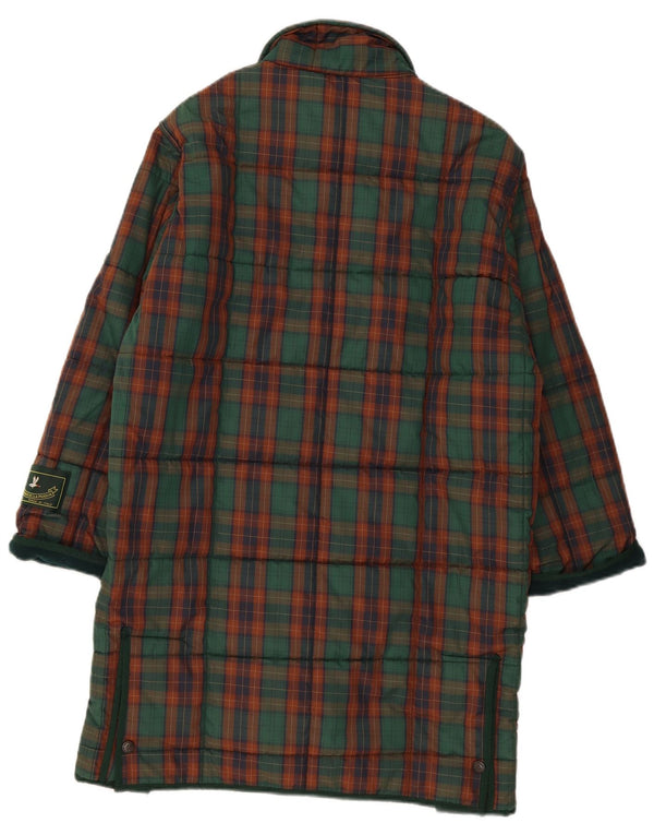 Palton căptușit vintage pentru femei UK 18 XL verde carouri