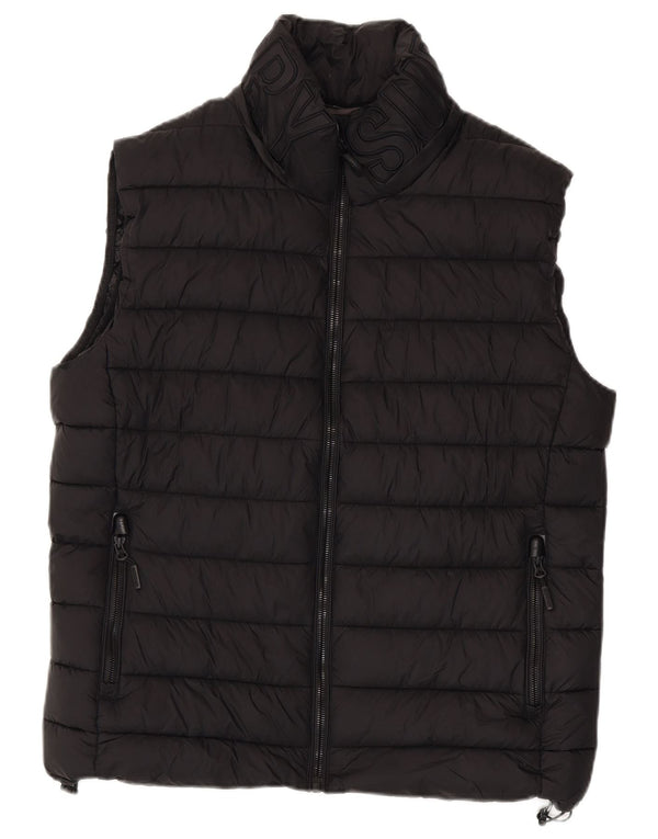 Gilet grafic căptușit pentru bărbați Superdry UK 42 XL Nylon negru