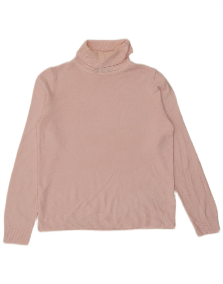 Pulover pentru femei Marks & Spencer cu gât rulat UK 12 Acrilic roz mediu