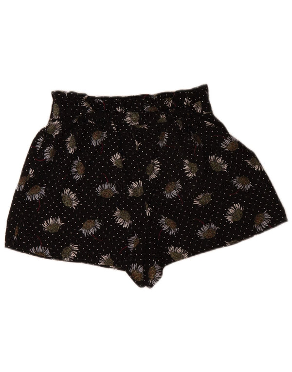 Pantaloni scurți casual Topshop pentru femei UK 10 Small W26 Poliester floral negru