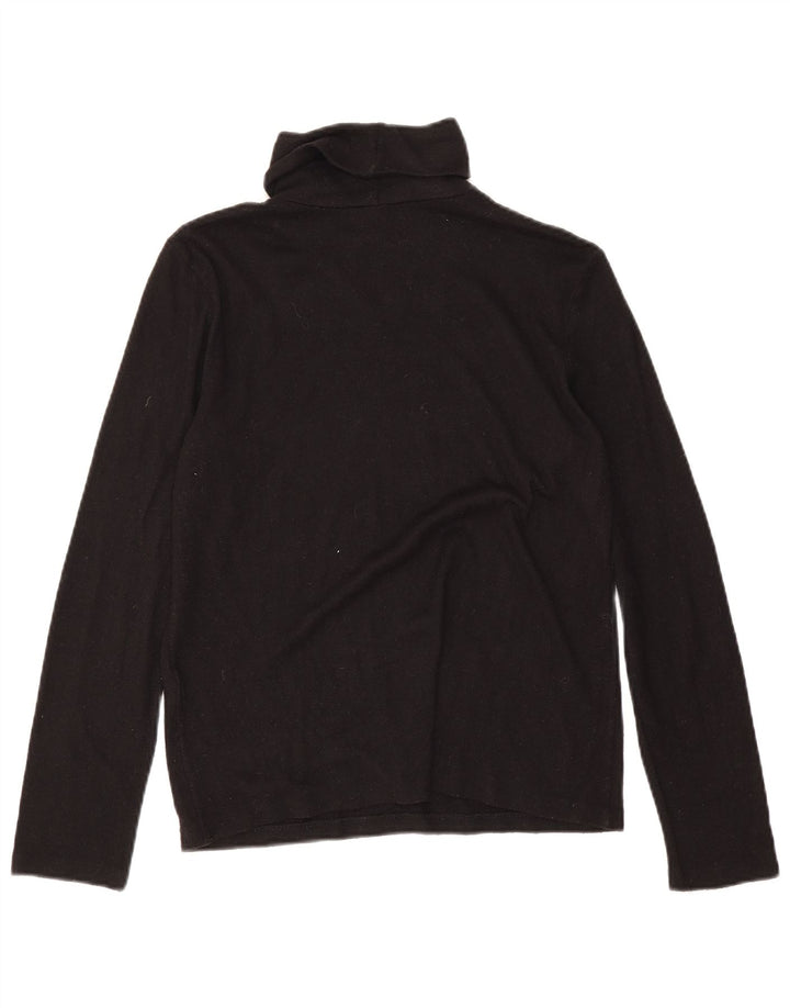 Top femeie Zara cu mânecă lungă UK 14 Medium Black Viscose