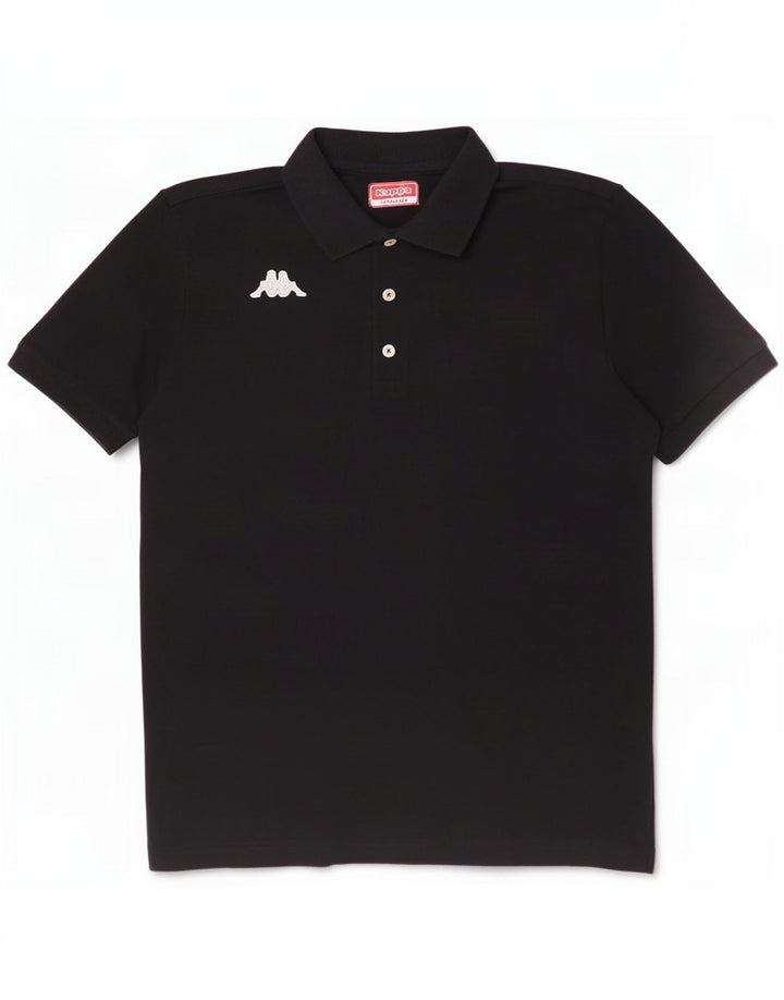 Cămașă polo pentru bărbați Kappa, bumbac mediu negru