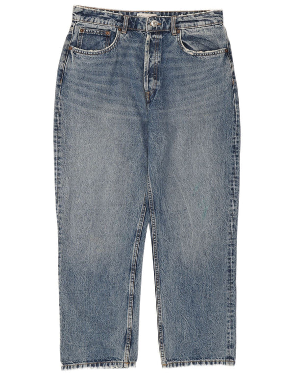 Blugi pentru femeie Zara cu talie înaltă EU 44 XL W34 L26 Albastru Bumbac