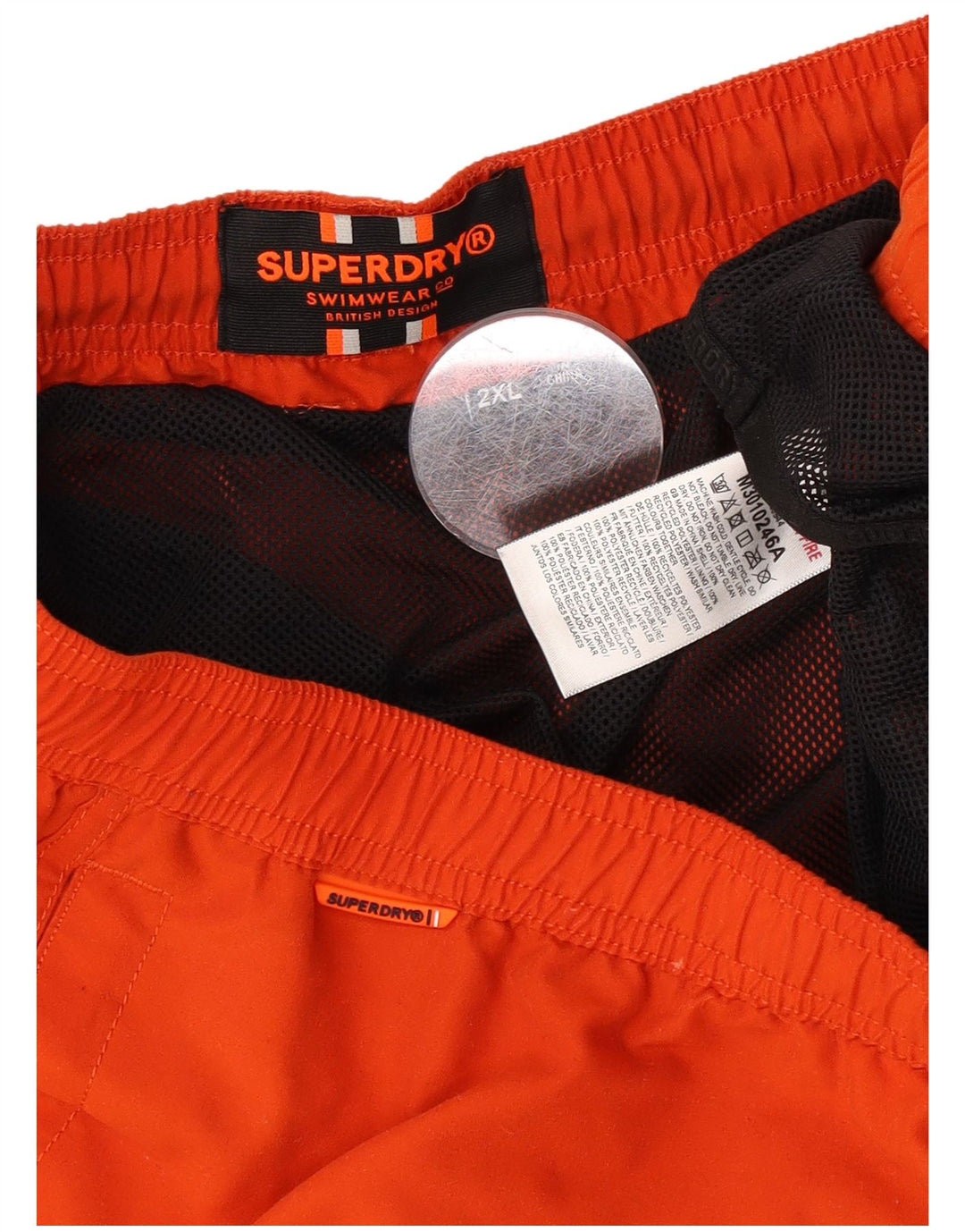 Pantaloni scurți de înot grafic Superdry pentru bărbați 2XL poliester roșu