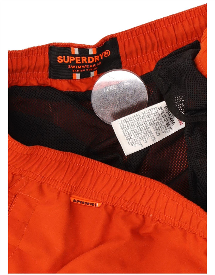 Pantaloni scurți de înot grafic Superdry pentru bărbați 2XL poliester roșu