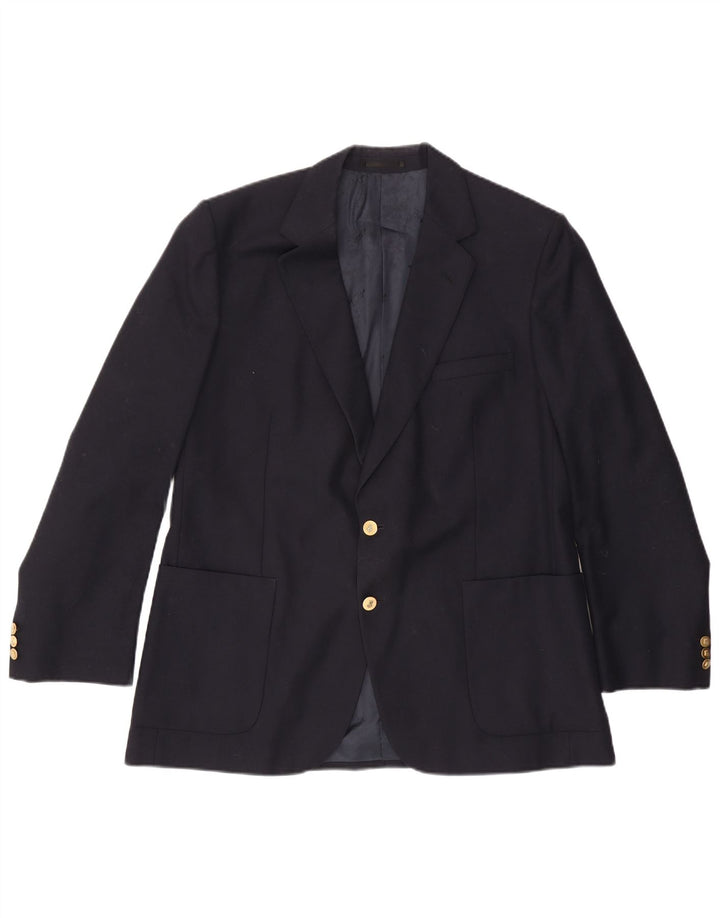 Jachetă pentru bărbați Aquascutum cu 2 nasturi IT 46 Lână bleumarin mică