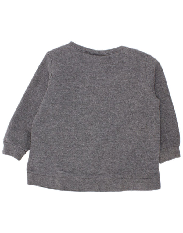 Pulover cu grafic pentru fete Nike pentru copii 12-18 luni, bumbac gri