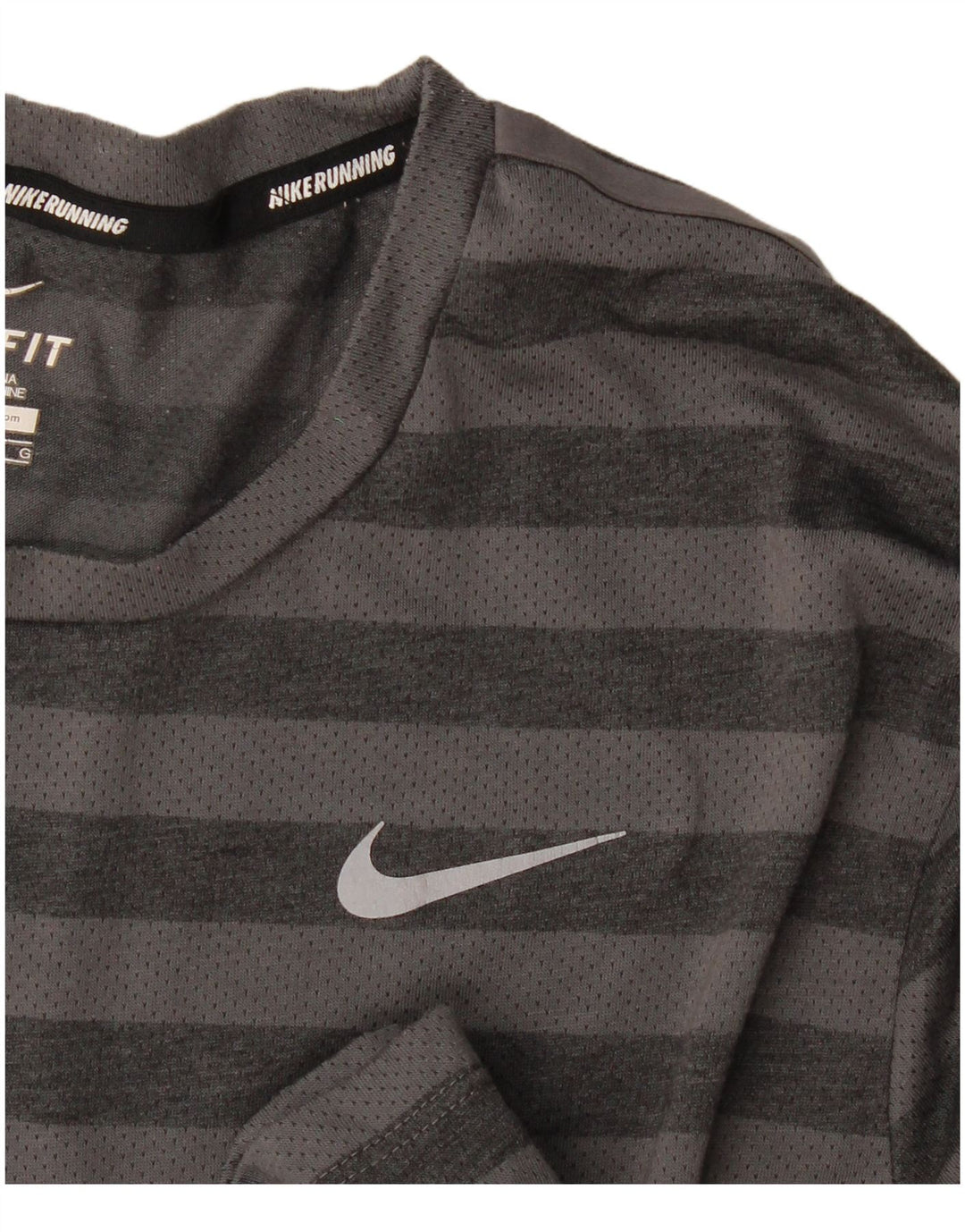 Tricou Nike Dri Fit pentru bărbați Top mare din poliester cu dungi gri