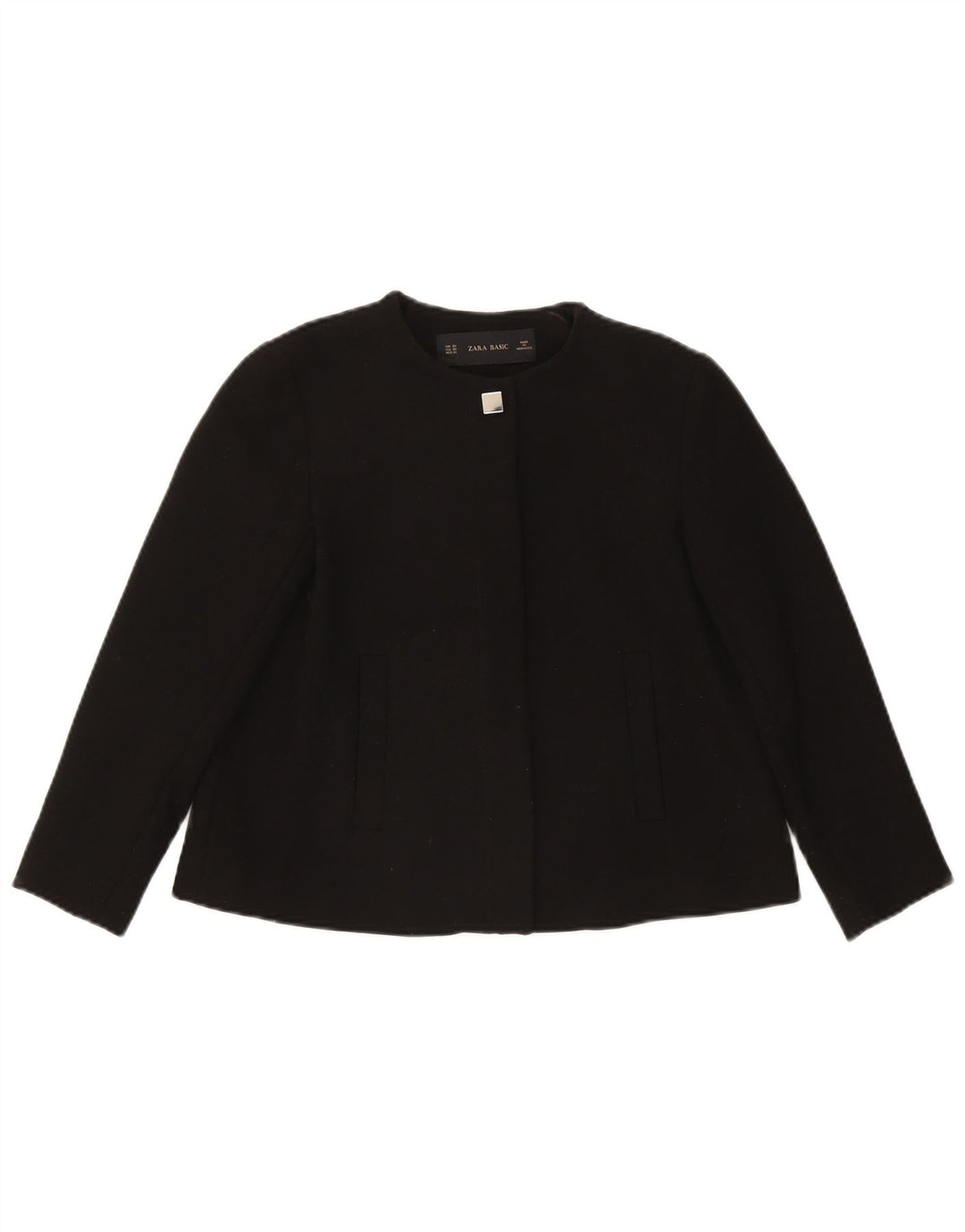 Jachetă pentru femei Zara Crop 1 Button Blazer UK 6 XS Acetat negru