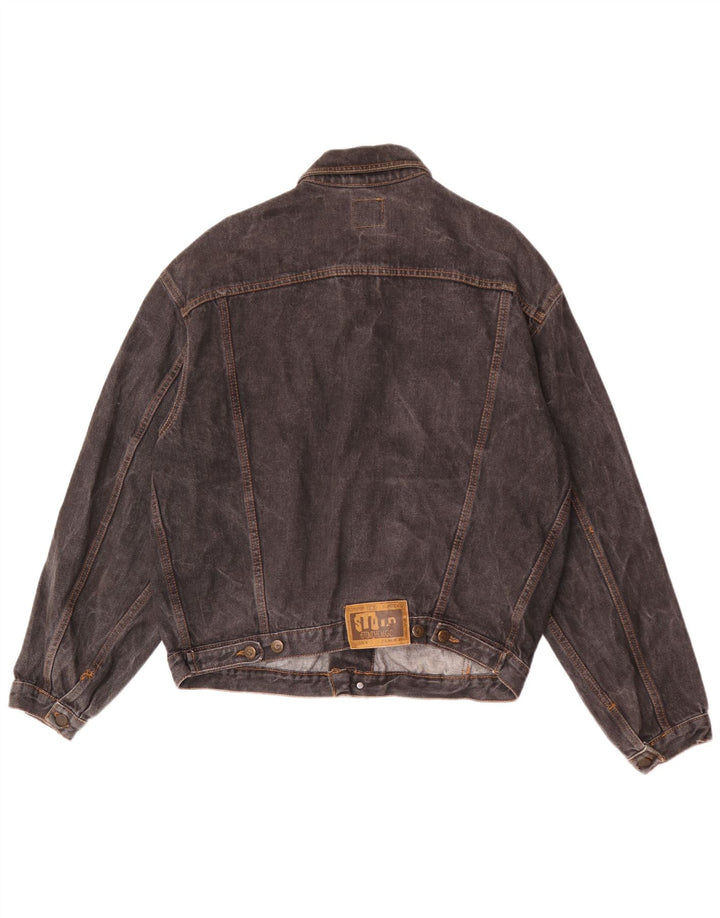 Jachetă vintage pentru bărbați din denim UK 40 mare, negru, bumbac