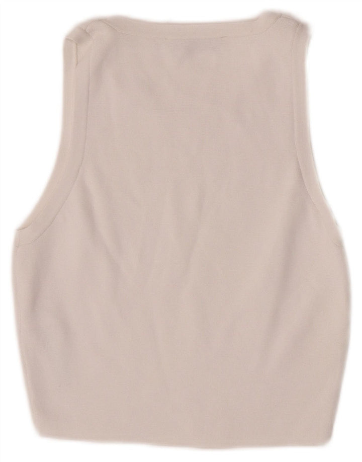 Top cu vestă pentru femei Zara UK 12 Medium White Viscose