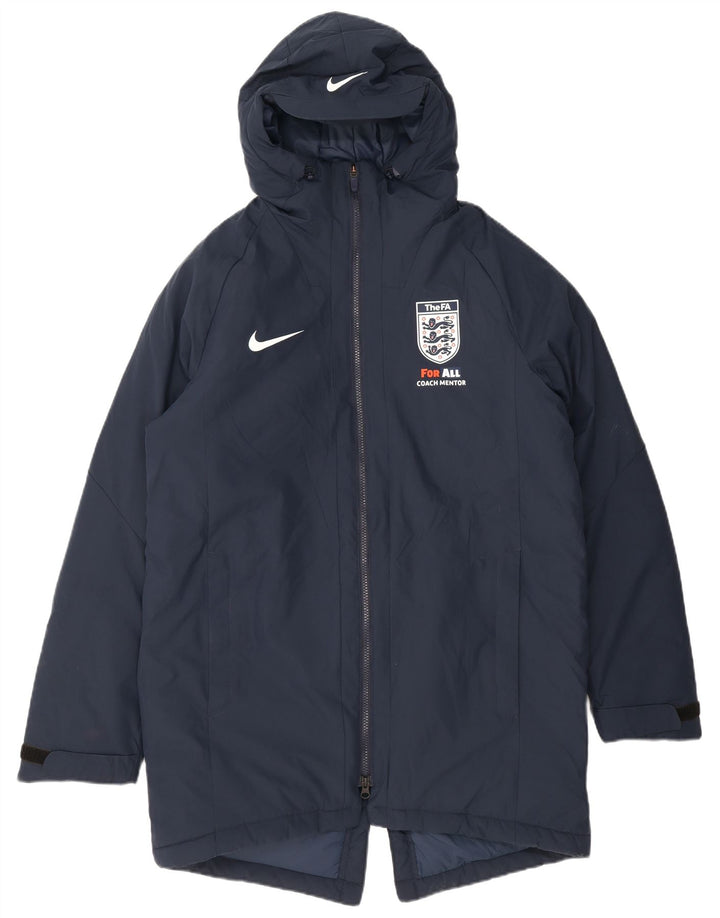 Jachetă parka cu glugă pentru bărbați Nike UK 38 Poliester mediu albastru bleumarin