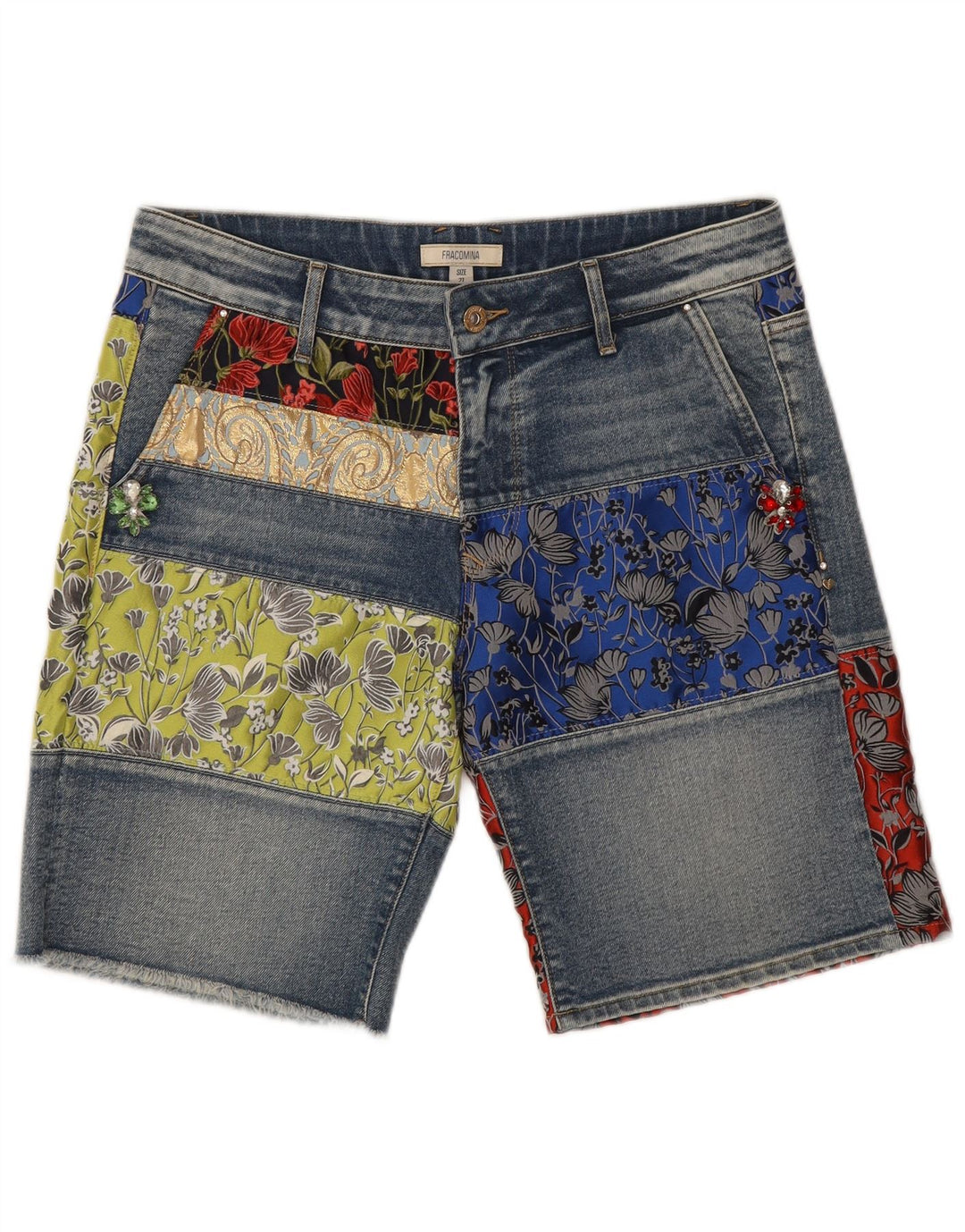 Pantaloni scurți Fracomina Denim W27 Small Blue Patchwork