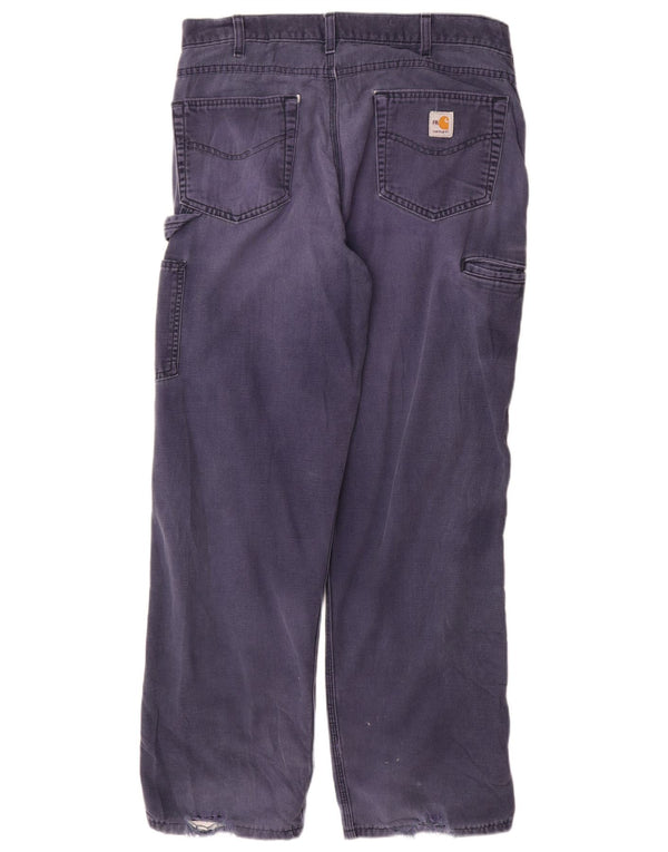 Pantaloni Carhartt pentru bărbați, drepți, W34 L32, bumbac bleumarin