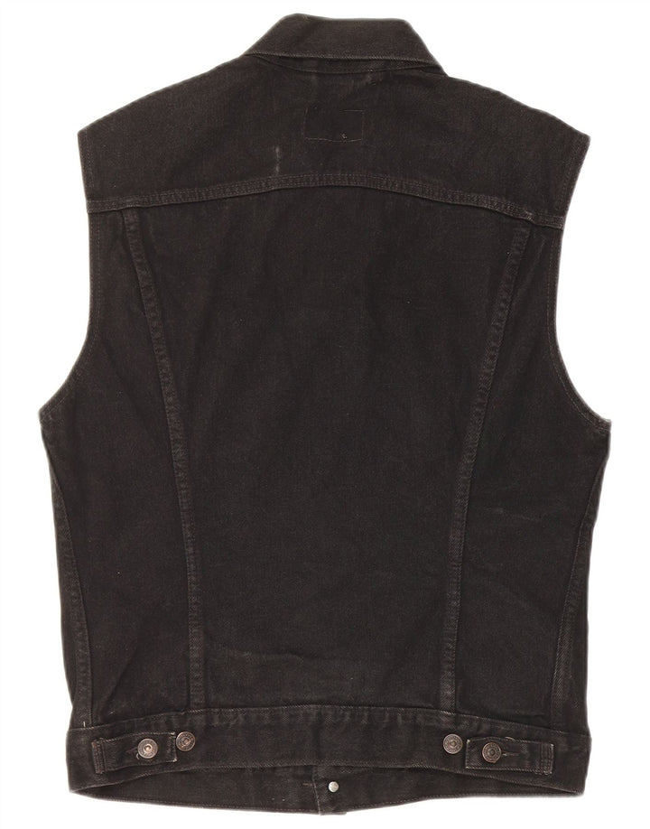 Gilet de denim pentru bărbați Levi's UK 38, bumbac mediu negru