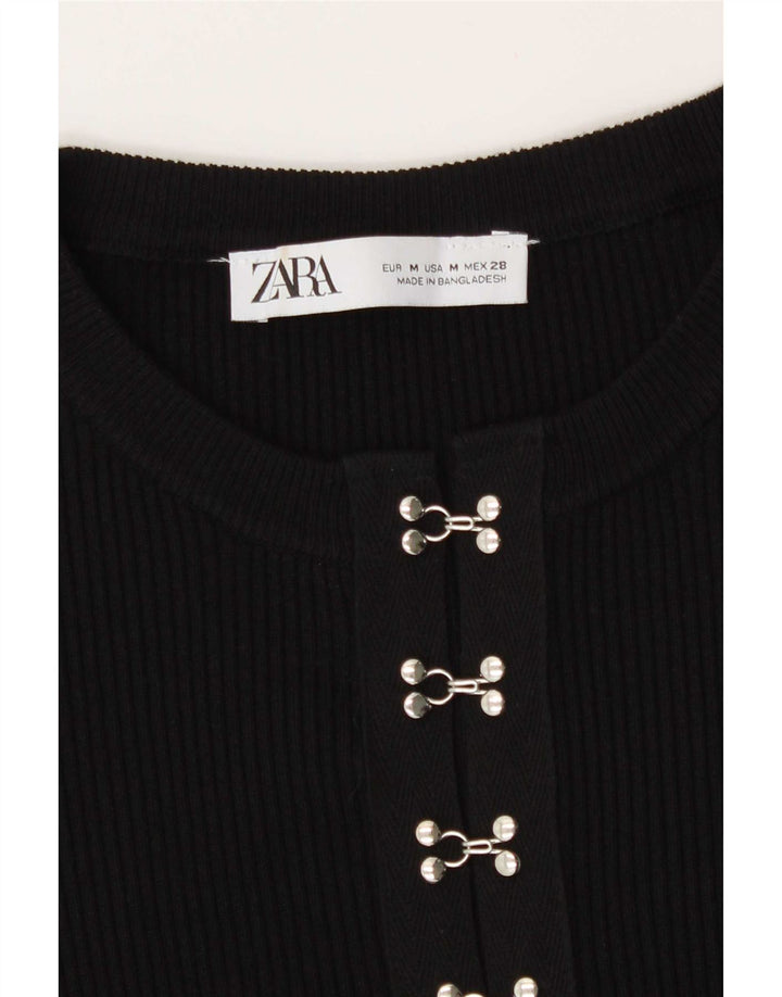Top cardigan cu mânecă lungă pentru femei Zara UK 12 Medium Negru