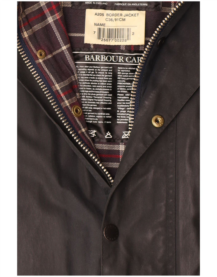 Pardesiu din bumbac cerat pentru bărbați Barbour UK 36 Mic Negru