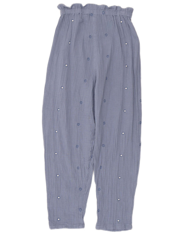 Pantaloni casual Benetton pentru fete cu talie înaltă 11-12 ani 2XL W22 L26 Albastru
