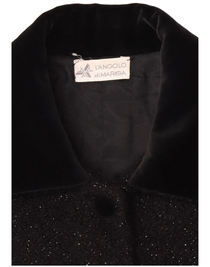 Jachetă Marisa pentru femei, cu 5 nasturi, Marea Britanie 12, medie, neagră cu pete