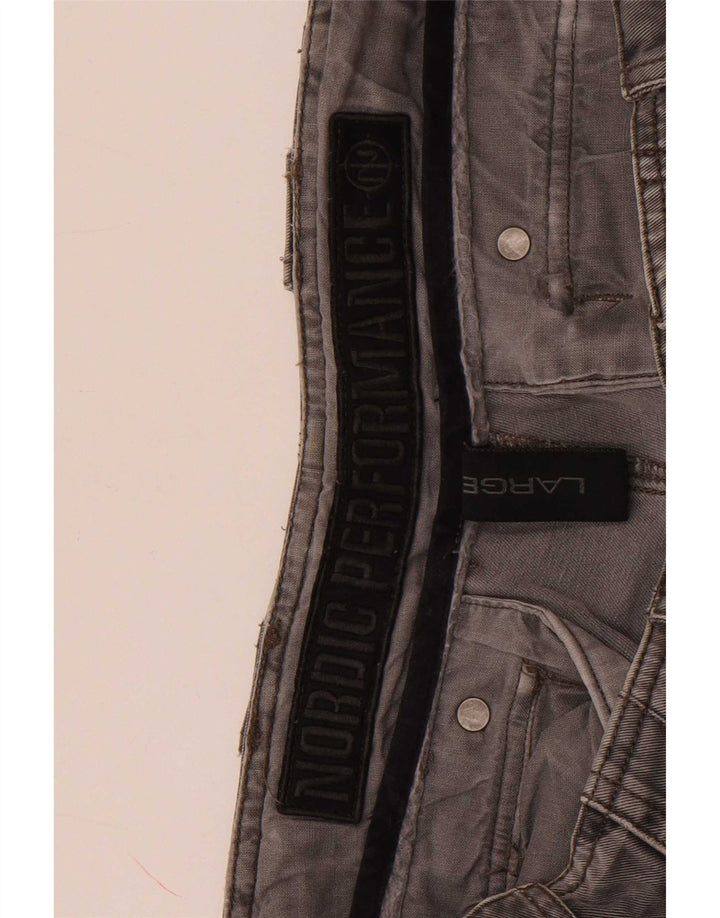Pantaloni scurti cargo vintage pentru bărbați, mari W34, camuflaj gri