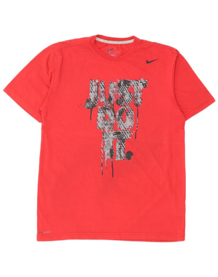 Tricou grafic NIKE Dri Fit pentru bărbați Top din bumbac roșu mediu