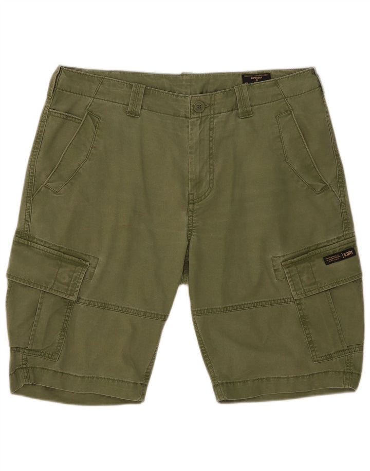 Pantaloni scurti cargo Superdry pentru bărbați W34, bumbac verde mare