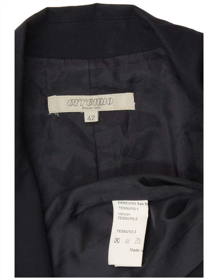 Jachetă vintage pentru femei crop blazer IT 42 Medium bleumarin Lână