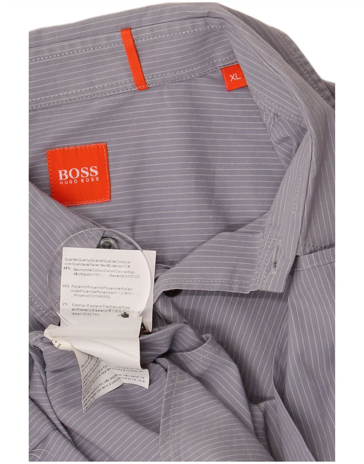 Cămașă pentru bărbați HUGO BOSS, bumbac cu dungi XL, albastru