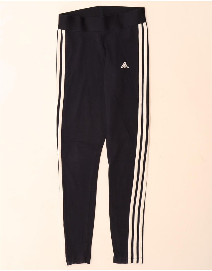 Leggings pentru femei Adidas UK 8/10 mic, albastru, bumbac