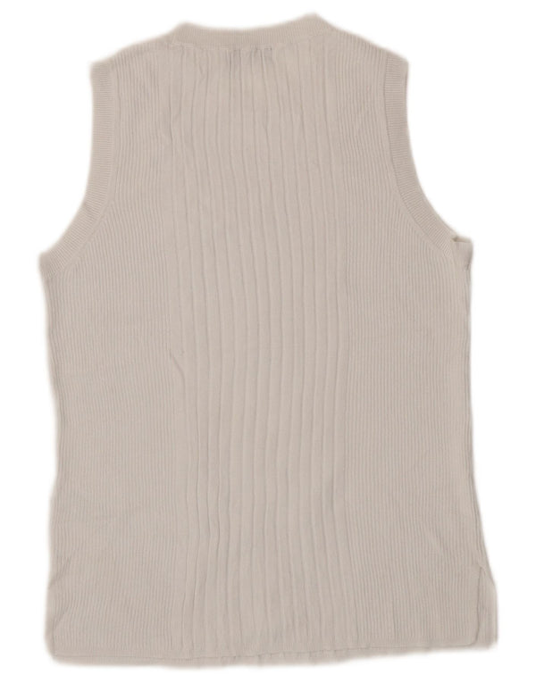 Marks & Spencer Womens Vest Tank Top UK 14 Large White Viscose