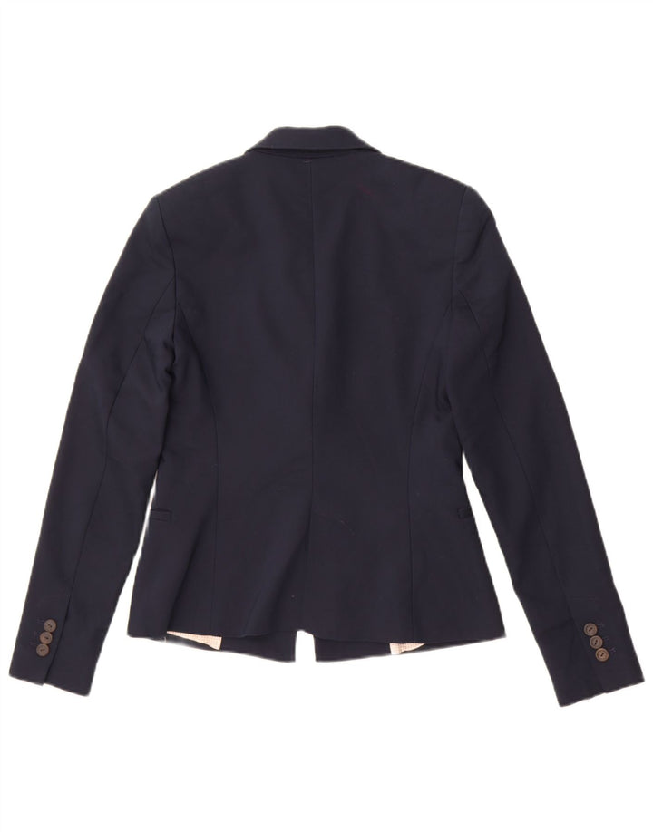 Blazer pentru femei Zara cu 1 nasture UK 10 mic bumbac bleumarin