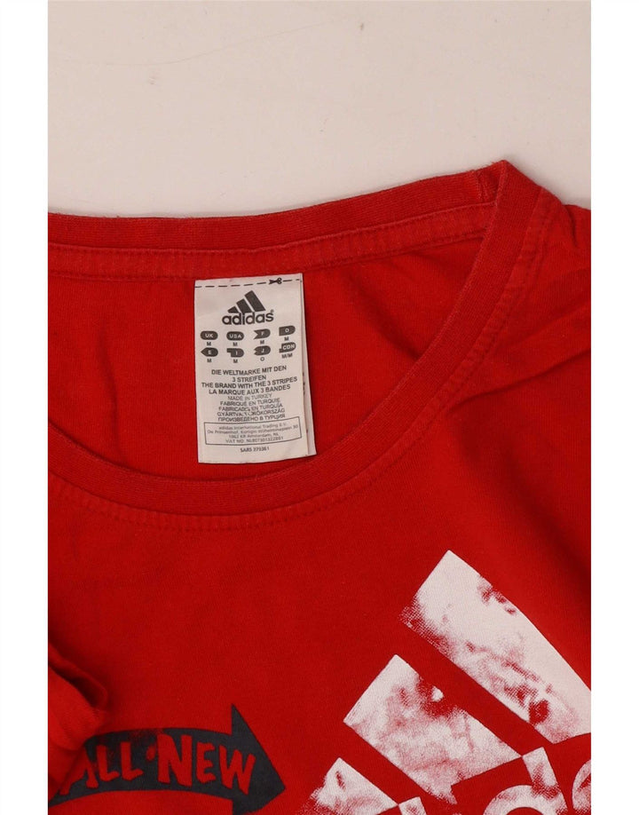 Tricou grafic pentru bărbați Adidas Top, bumbac roșu mediu
